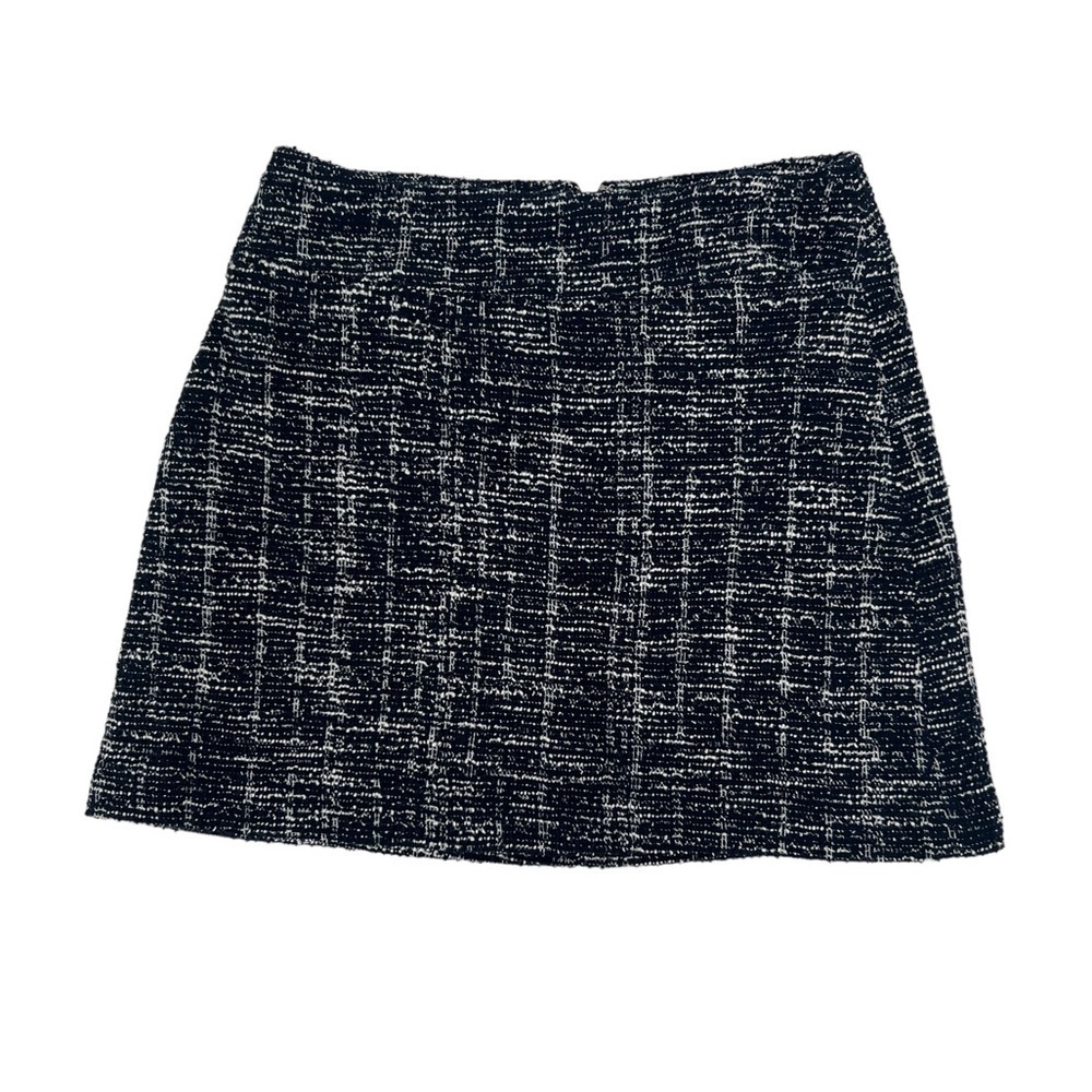 NWT Maison Jules Blue White Stretch Twill Lined Mini Skirt Size 4 Women’s